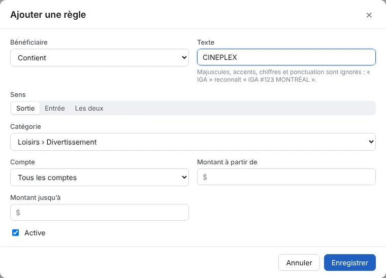 Écrivez votre propre règle