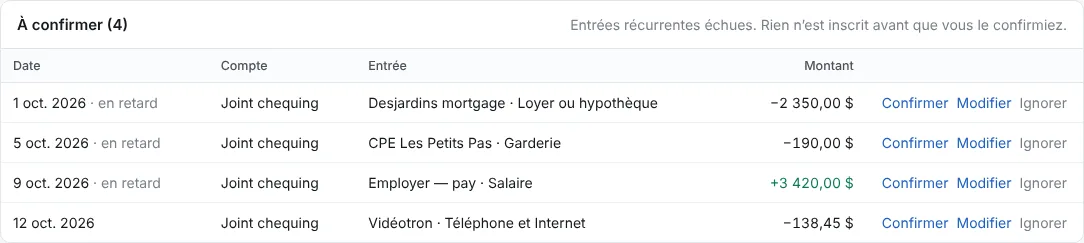 Confirmez les factures arrivées (1/2)