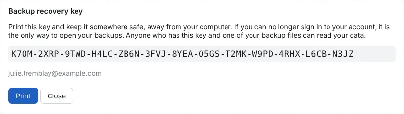 Print the key