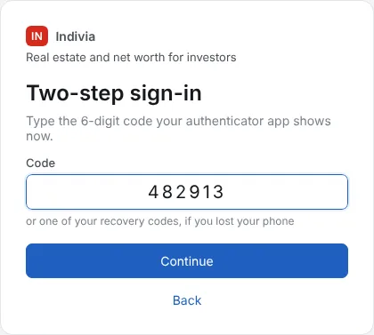 Type the code from your phone