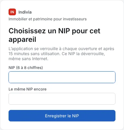 Choisissez un NIP pour cet appareil