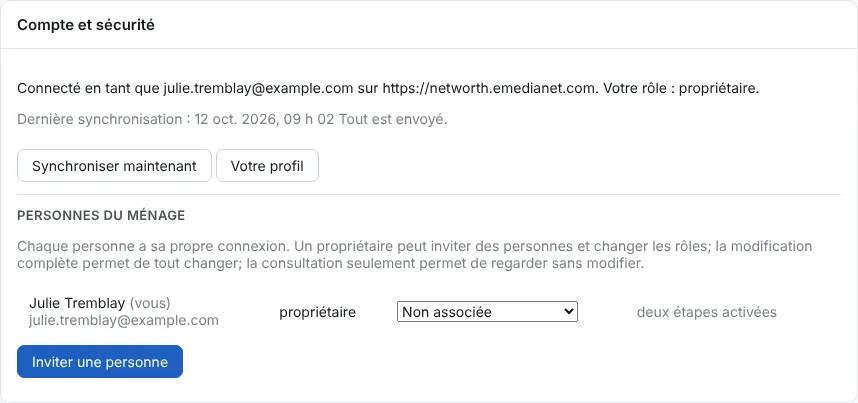 Vérifiez la synchronisation