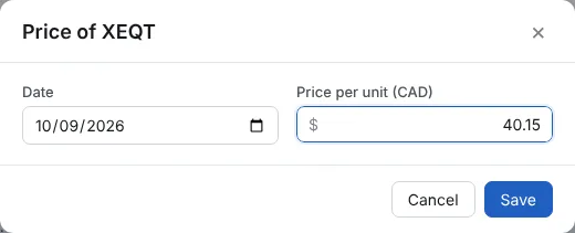 Keep the prices current (2/2)