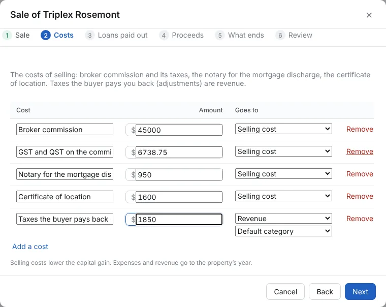 Costs: what selling cost you