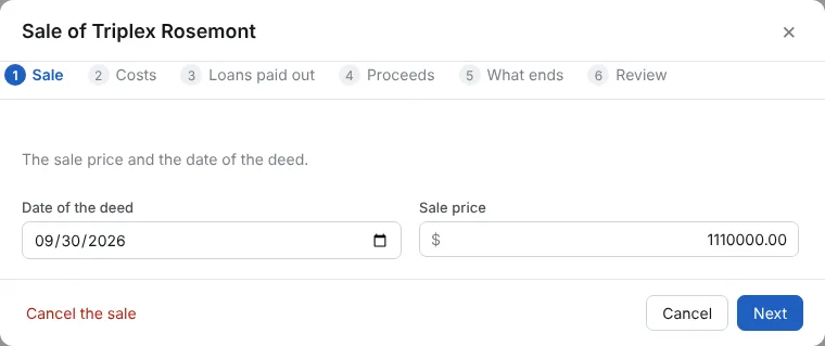 Cancel a sale that fell through (1/2)