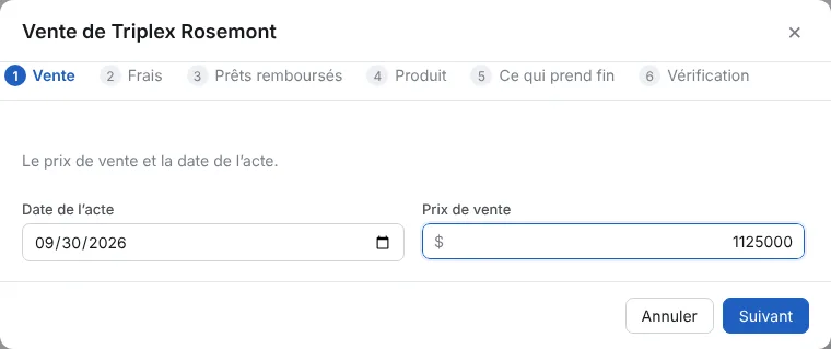 Vente : la date et le prix
