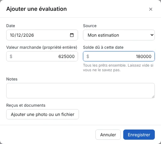 Ajoutez la valeur d’aujourd’hui