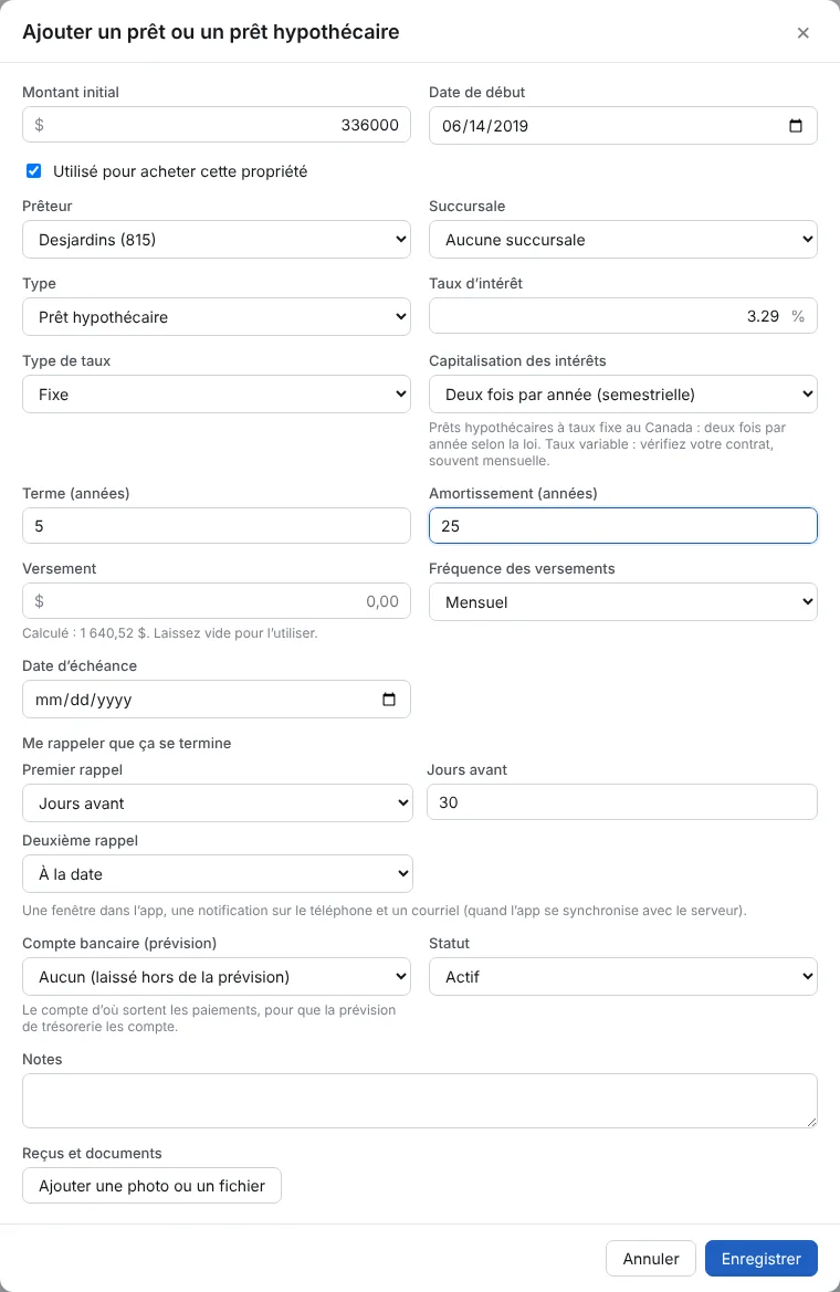 Ajoutez l’hypothèque