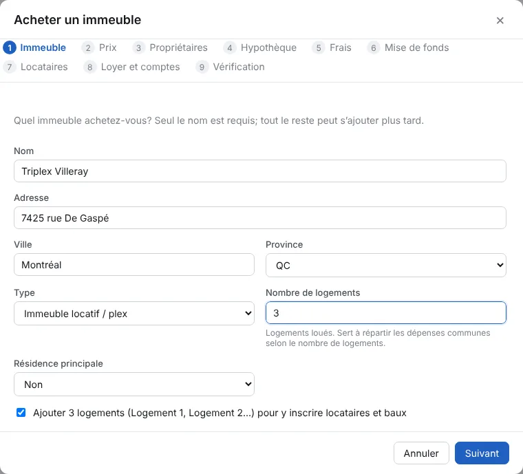Lancez l’assistant : l’immeuble