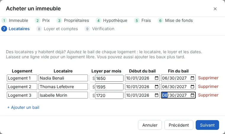 Les locataires déjà en place