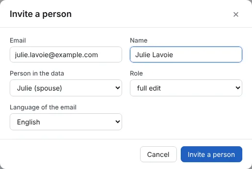 Fill the invitation